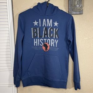 WELL WORN Boys I Am Black History Graphic Hoodie Size L
